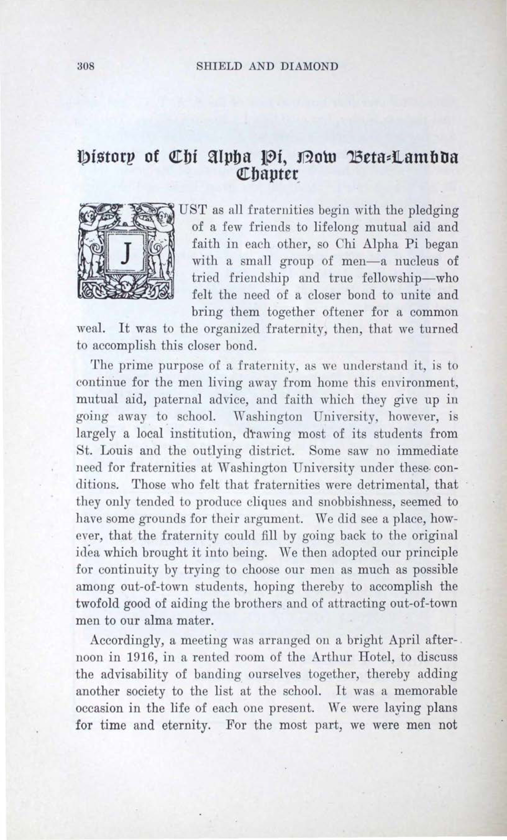 History of Chi Alpha Pi, Now Beta-Lambda Chapter